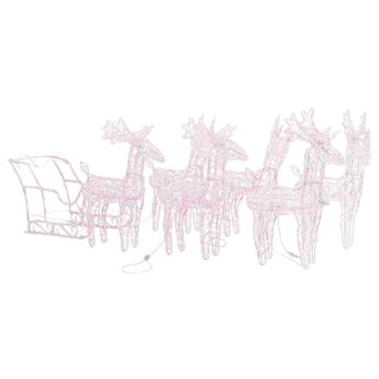 vidaXL Reindeers & Sleigh Christmas Decoration 110.2"x11"x21.7" Acrylic