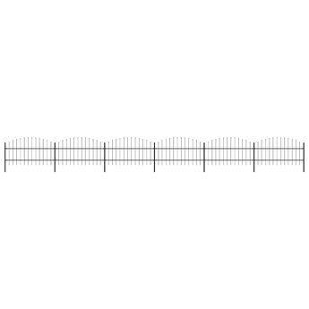 vidaXL Garden Fence with Spear Top Steel 1070x100 cm Black