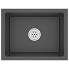 vidaXL Handmade Kitchen Sink Black Stainless Steel