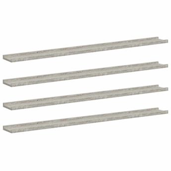 vidaXL Wall Shelves 4 pcs Concrete Gray 45.3"x3.5"x1.2"