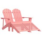 vidaXL 2-Seater Patio Adirondack Chair&Ottoman Fir Wood Pink