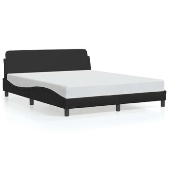 vidaXL Bed Frame "Dover" Black 152x203 cm Faux Leather