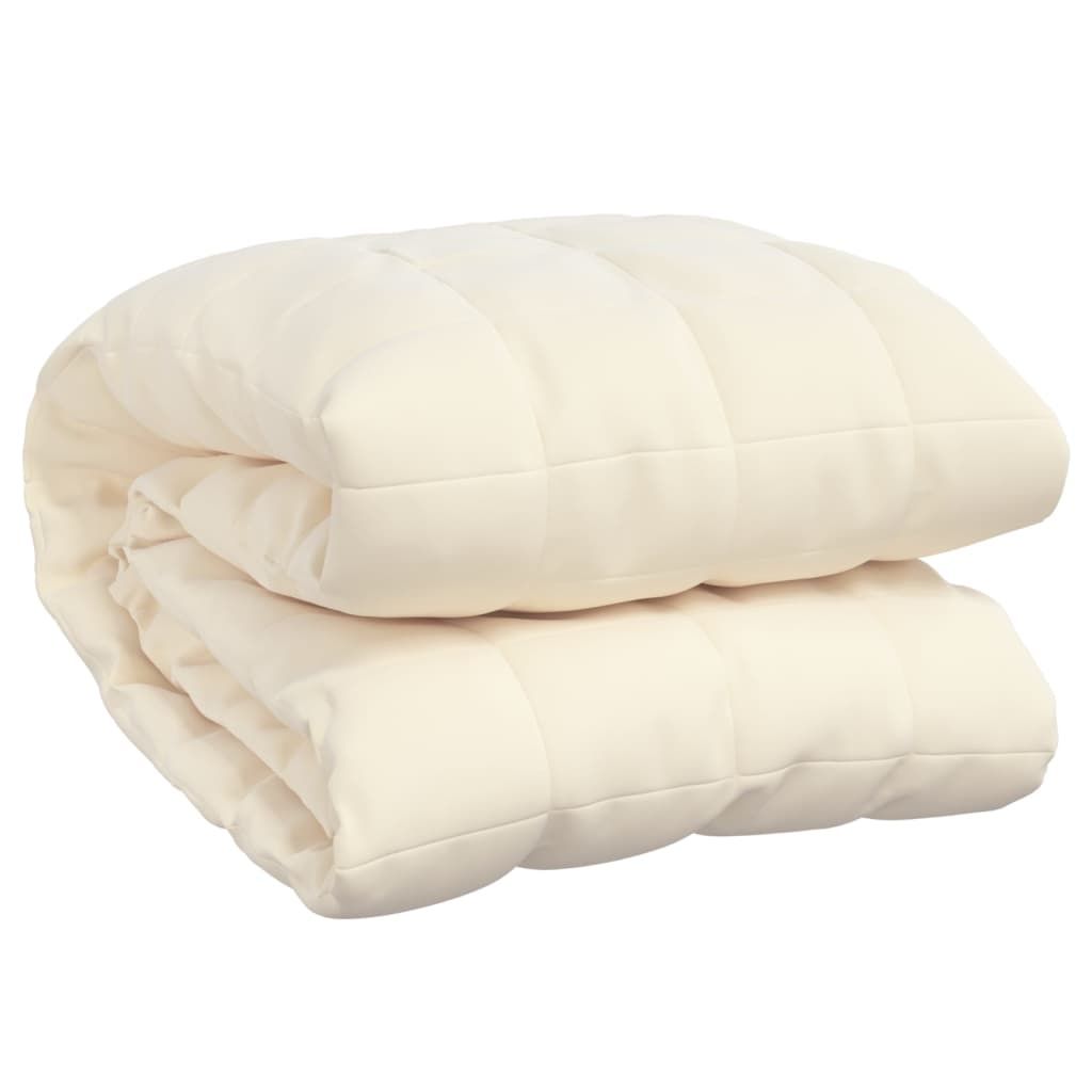 vidaXL Weighted Blanket Light Cream 55.1"x78.7" 13.2 lb Fabric