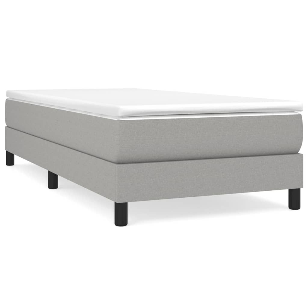 vidaXL Box Spring Bed Frame Light Gray Twin XL Fabric (US Only)