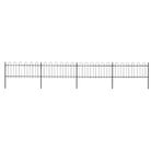 vidaXL Garden Fence with Hoop Top Steel 714.5x80 cm Black