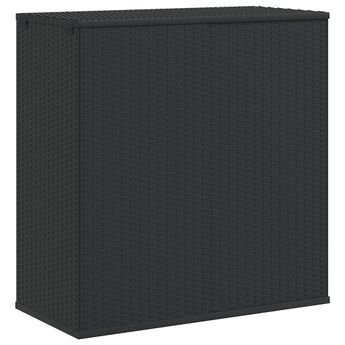 vidaXL Garden Cushion Box PE Rattan 100x49x103.5 cm Black