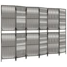 vidaXL Room Divider 6 Panels Gray Poly Rattan