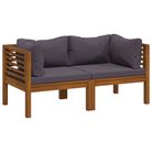 vidaXL 2-Seater Garden Sofa with Cushion Solid Acacia Wood