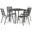 vidaXL 5 Piece Patio Dining Set Steel Dark Gray