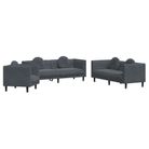 vidaXL 3 Piece Sofa Set with Pillows Dark Gray Velvet