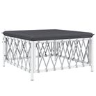 vidaXL Garden Footstool with Cushion White Woven Fabric