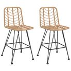 vidaXL Bar Stools 2 pcs 45x56x103.5 cm PE Rattan and Steel