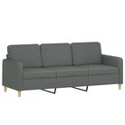vidaXL 3-Seater Sofa Dark Gray 70.9" Fabric