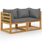 vidaXL 2-seater Garden Bench with Dark Grey Cushions