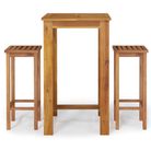 vidaXL 3 Piece Patio Bar Set Solid Wood Acacia