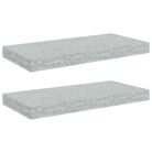 vidaXL Floating Wall Shelves 2 pcs Concrete Gray 19.7"x9.1"x1.5" MDF