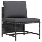 vidaXL Sectional Middle Sofa with Cushions Gray Poly Rattan