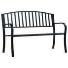 vidaXL Patio Bench Black 47.2" Steel