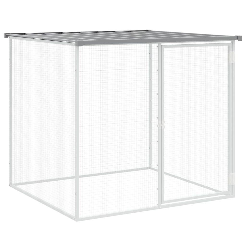 vidaXL Chicken Cage with Roof Light Gray 40.6"x38.6"x35.4" Galvanized Steel
