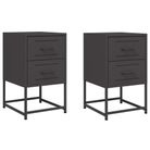 vidaXL Bedside Cabinets 2 pcs Black 14.2"x15.4"x23.8" Steel