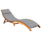 vidaXL Patio Sun Lounger with Cushion Solid Acacia Wood