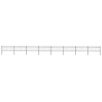 vidaXL Garden Fence with Spear Top Steel 1426x80 cm Black