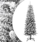 vidaXL Artificial Slim Christmas Tree with Flocked Snow 5 ft PVC&PE