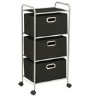 vidaXL Shelving Unit with 3 Storage Boxes Steel and Non-woven Fabric