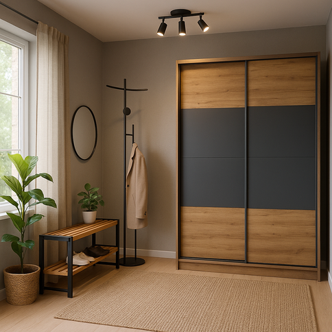 Modern hallway in gray tones