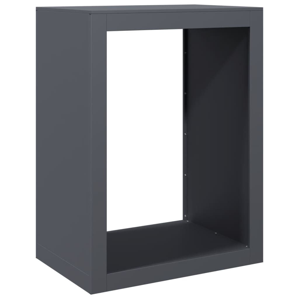 vidaXL Firewood Rack Anthracite 23.6x15.7x31.5" Steel