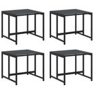 vidaXL Garden Stools 4 pcs Black Steel and Textilene