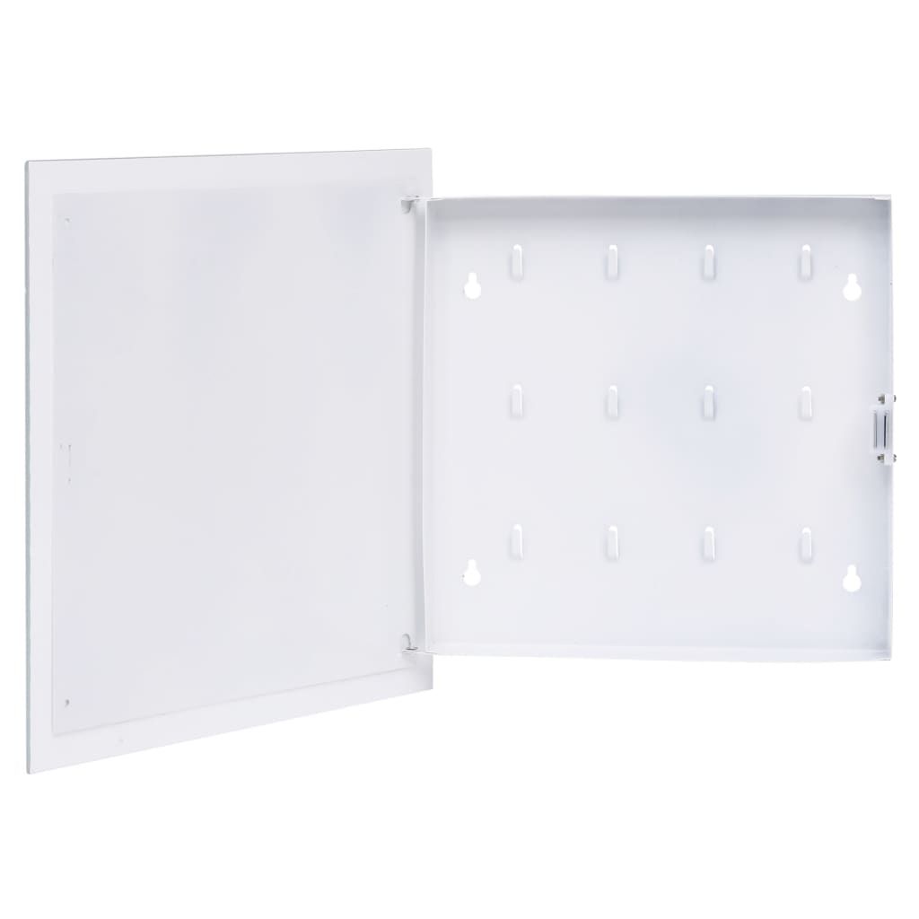 vidaXL Key Box with Magnetic Board White 35x35x4 cm