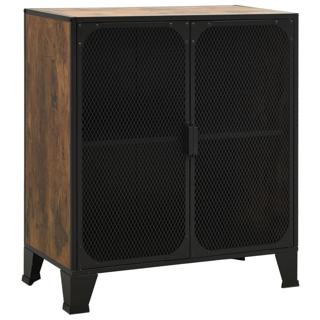 vidaXL Storage Cabinet Rustic Brown 28.3"x14.2"x32.3" Metal and MDF
