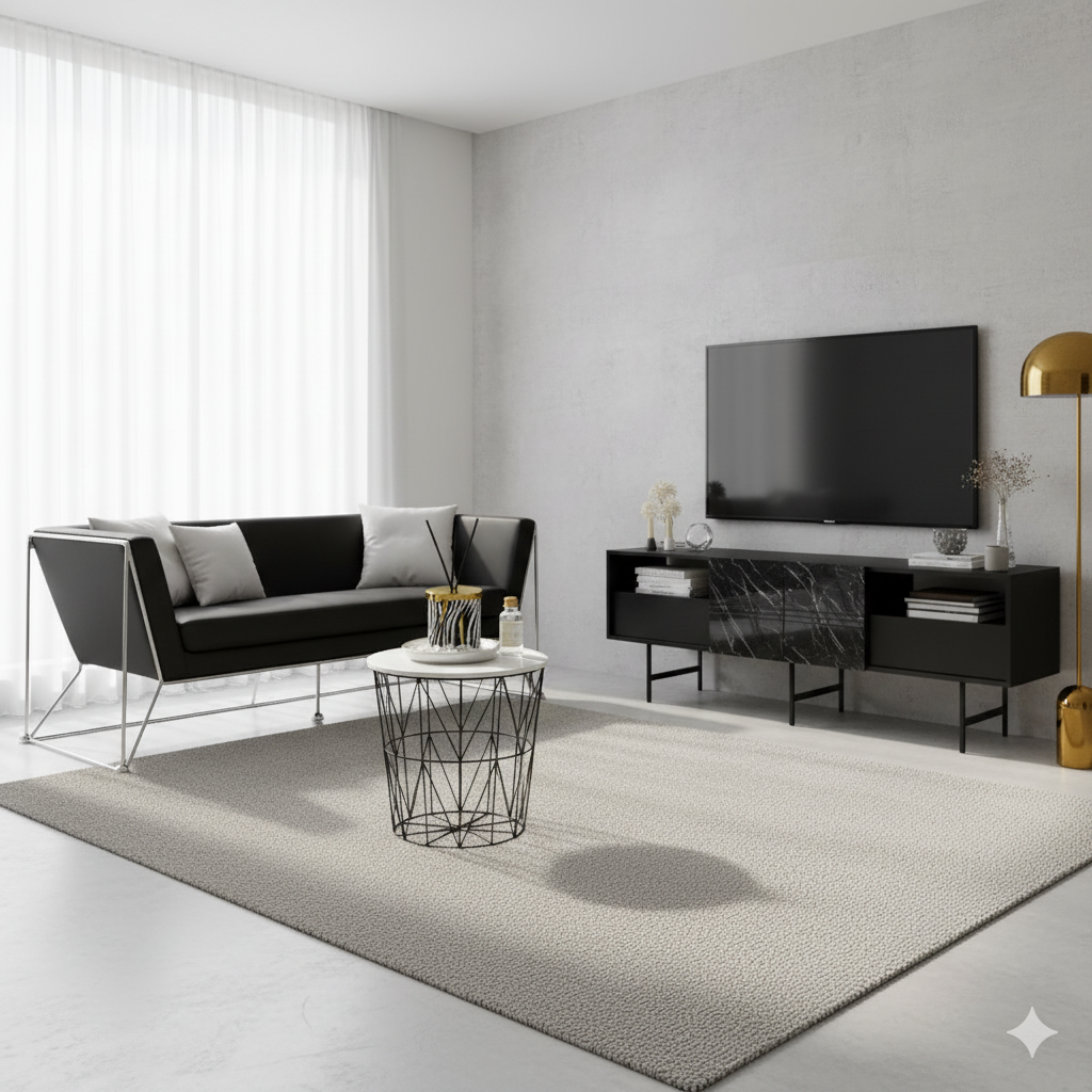 Design living room in black and white