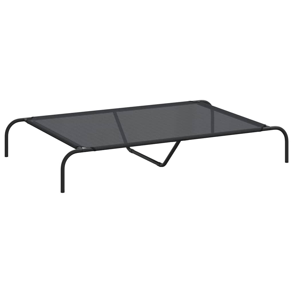 vidaXL Elevated Dog Bed Black 51.2"x31.5"x7.9" Textilene and Steel