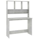 vidaXL Desk with Shelves Concrete Gray 43.3"x17.7"x61.8" Engineered Wood