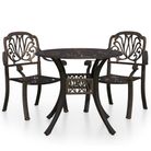 vidaXL 3 Piece Bistro Set Cast Aluminum Bronze