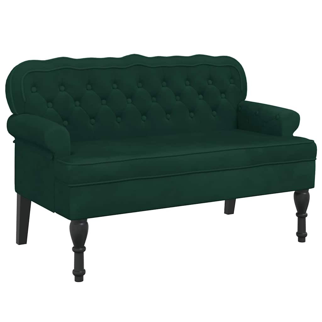 vidaXL Bench with Backrest Dark Green 47"x25.4"x29.5" Velvet