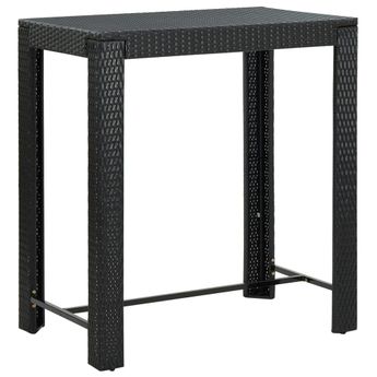 vidaXL Patio Bar Table Black 39.4"x23.8"x43.5" Poly Rattan