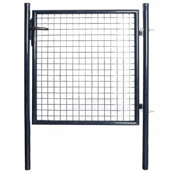 vidaXL Mesh Garden Gate Galvanised Steel 39.4x39.4" Grey