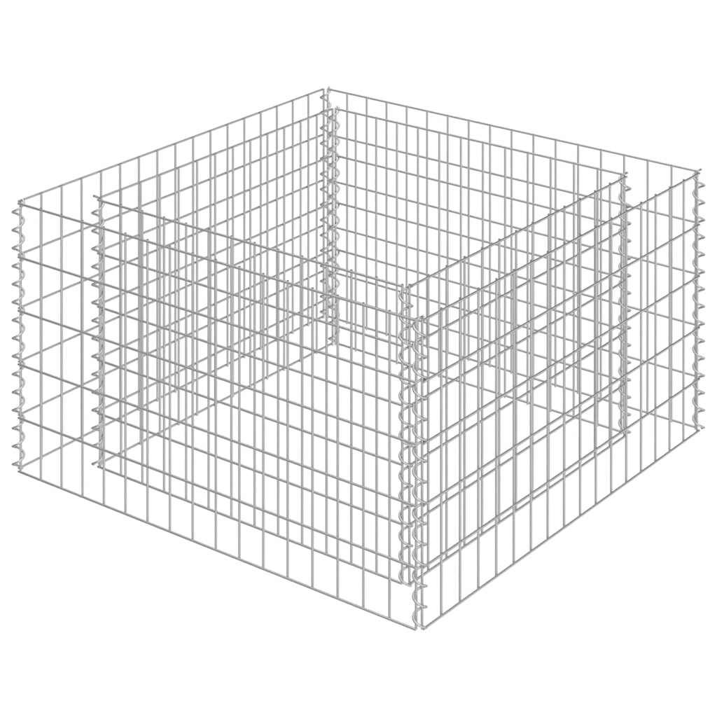 vidaXL Gabion Raised Bed Galvanised Steel 90x90x50 cm