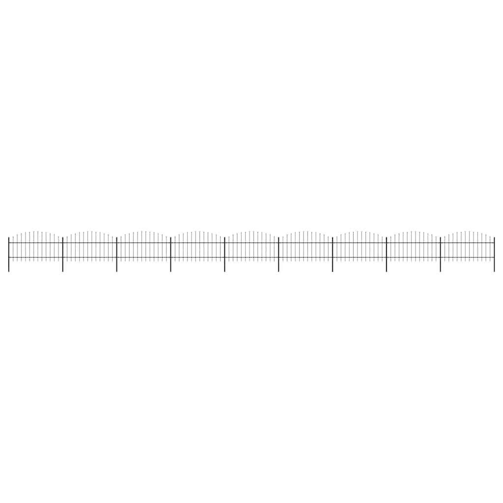 vidaXL Garden Fence with Spear Top Steel 1603.5x125 cm Black