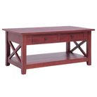 vidaXL Coffee Table Brown 39.4"x21.7"x18.1" Solid Mahogany Wood