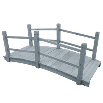 vidaXL Garden Bridge Grey 140x60x56 cm Solid Firwood