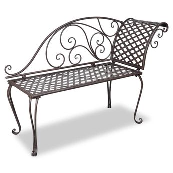 vidaXL Patio Chaise Lounge 50.4" Steel Antique Brown