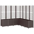 vidaXL Garden Planter with Trellis Brown 63"x63"x55.1" PP