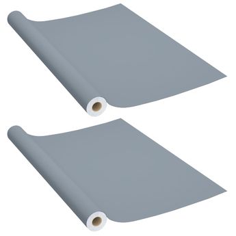 vidaXL Self-adhesive Furniture Films 2 pcs Grey 500x90 cm PVC