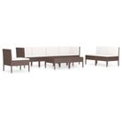vidaXL 9 Piece Patio Lounge Set with Cushions Poly Rattan Brown