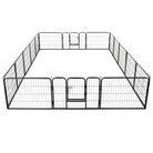 vidaXL Dog Playpen 16 Panels Steel 60x80 cm Black