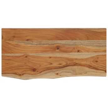 vidaXL Wall Shelf 15.7"x7.9"x1.5" Rectangular Solid Wood Acacia Live Edge